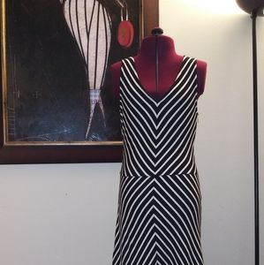 Banana Republic Black White Chevron Stripe Dress 2